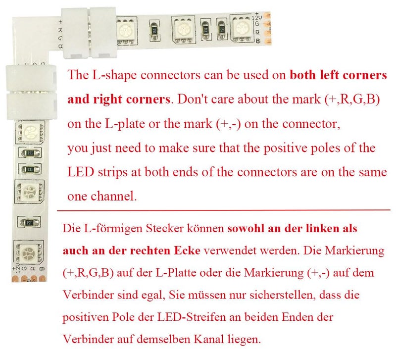 LITAELEK موصل زاوية LitaElek 10 قطع 4 دبابيس لشريط LED SMD 5050 RGB ضوء شريط LED بعرض 10 مم موصل شريط LED بدون لحام موصل شكل L زاوية صحيحة - Image 3